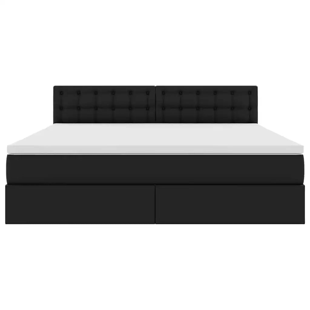 Letto con contenitore e materasso Nero 180 x 200 cm