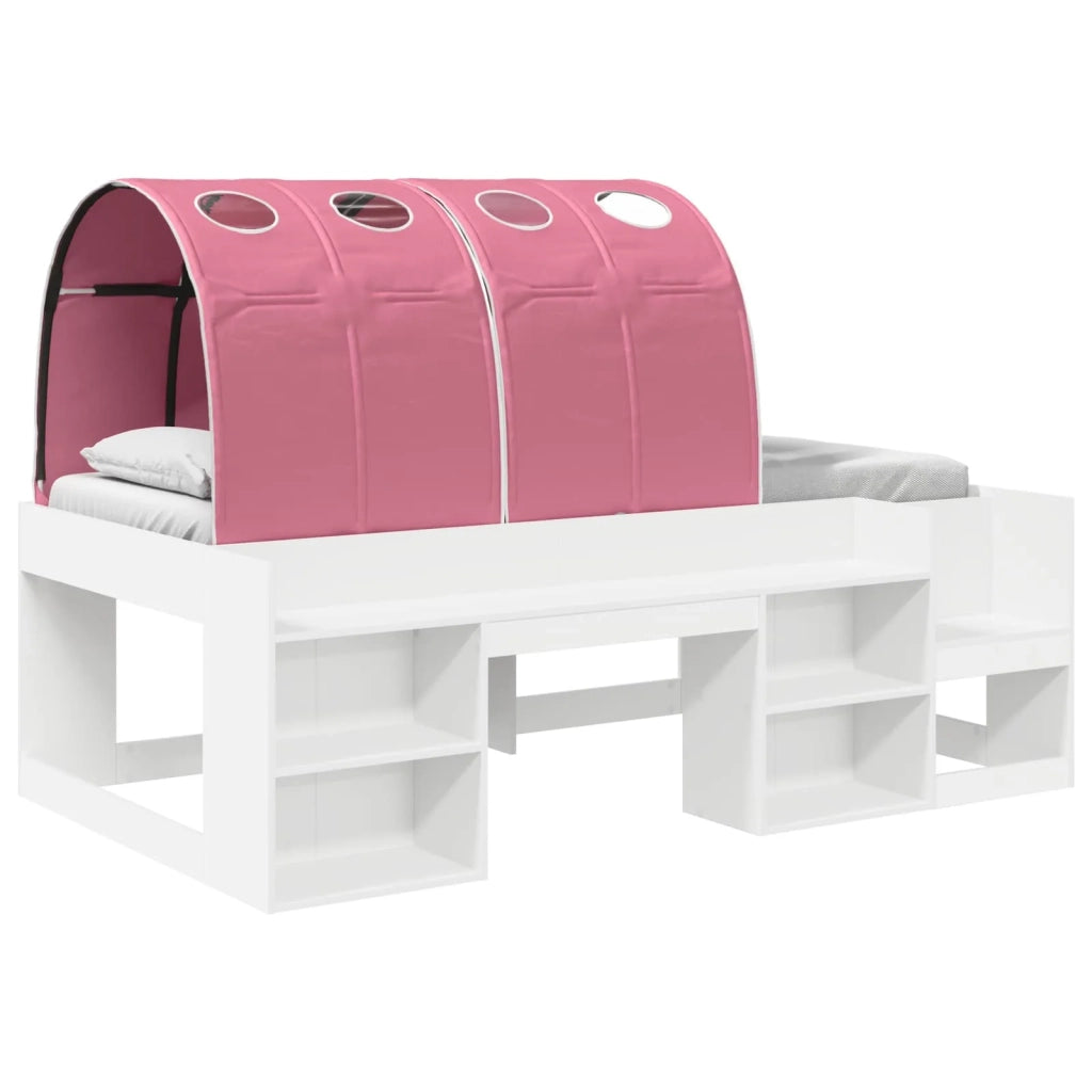 Letto alto per bambini con storage Bianco e Rosa 3423596