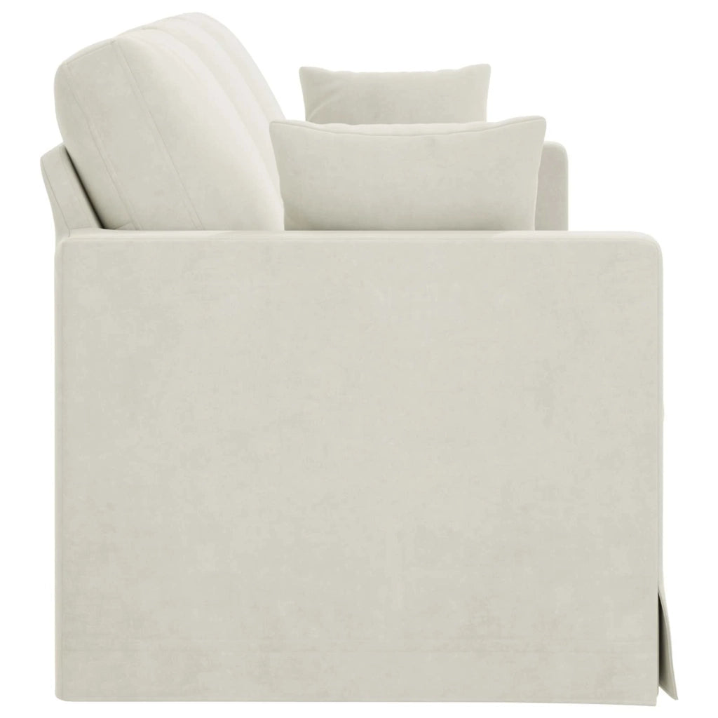 Divano Crema 198 x 78 x 80 cm Velluto