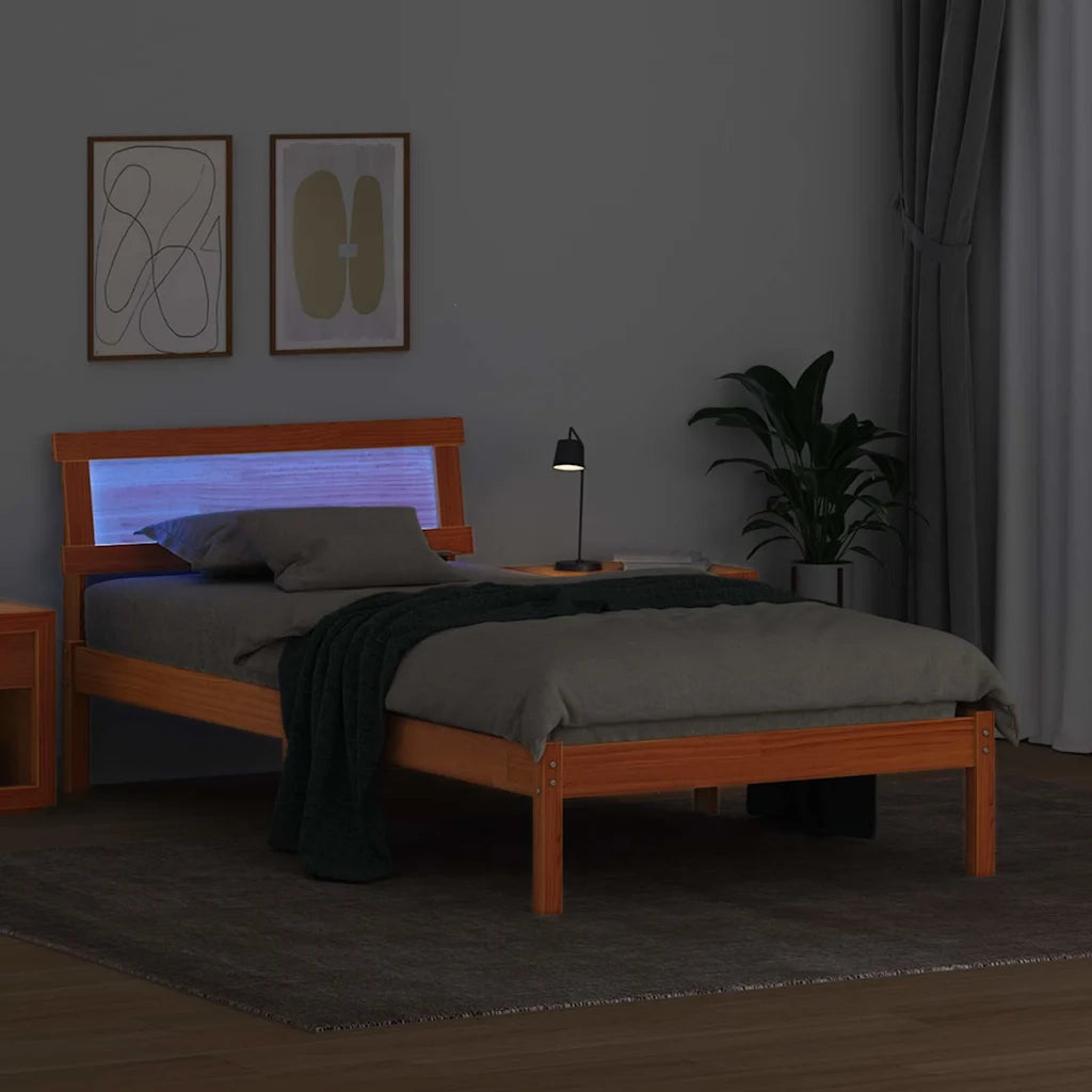 Struttura del letto Marrone cerato 90 x 190 cm Pino massello