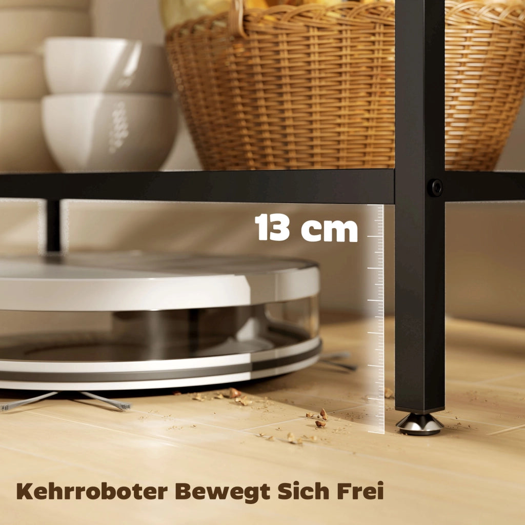 Scaffale da Cucina Rustico a 3 Ripiani ¨C Minimal ¨C Marrone e Nero