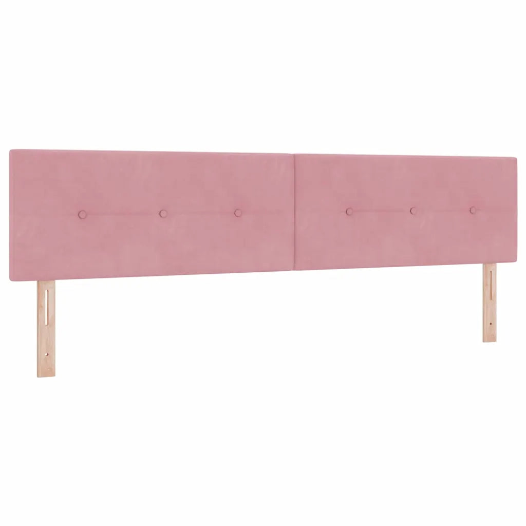 Letto a Sorgente LED con materasso Rosa 200 x 200 cm Velluto