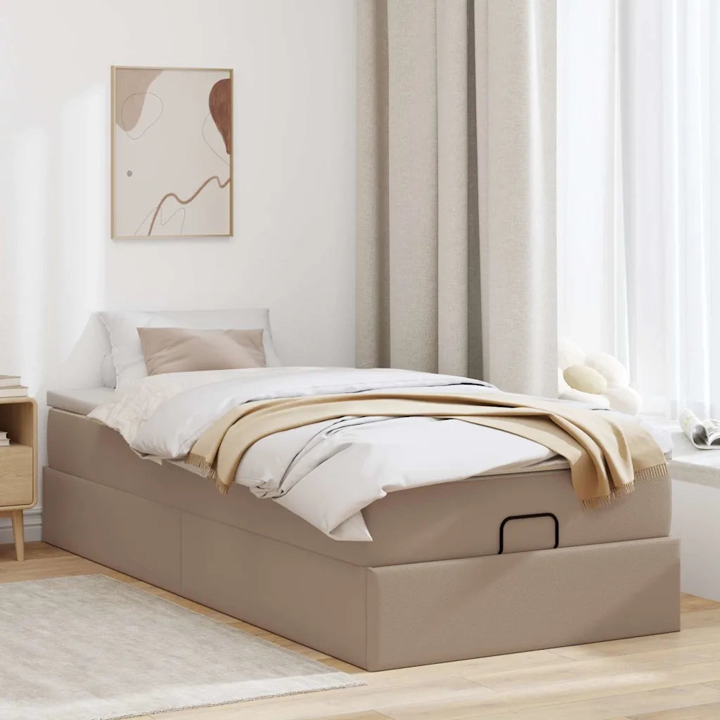 Struttura Letto Pouf con Materasso 90x190 cm Similpelle 3311015