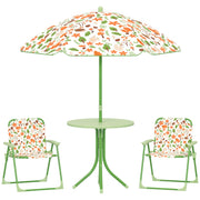 Set giardino bambini 4 pezzi elefante giraffa ¨C Xylo ¨C tavolo sedie pieghevoli parasol ?100cm