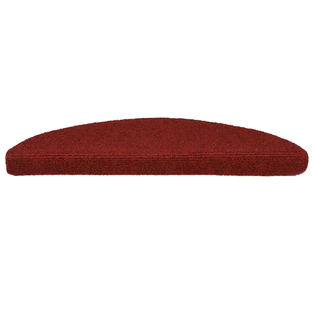 Tappetini per scale autoadesivi 15 pz 56x17x3 cm Bordeaux Rosso Semicircolari 132694