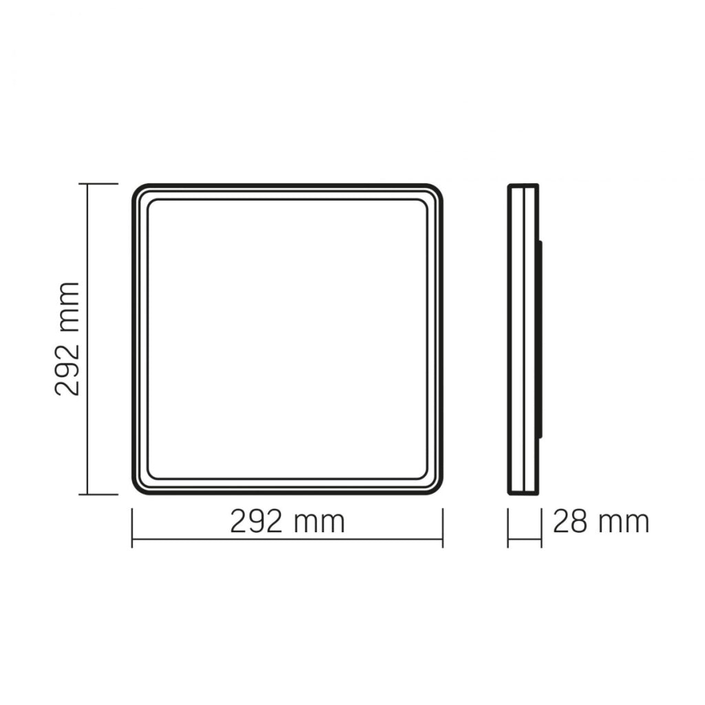 Plafoniera LED quadrata nera 24W 4000K Videx