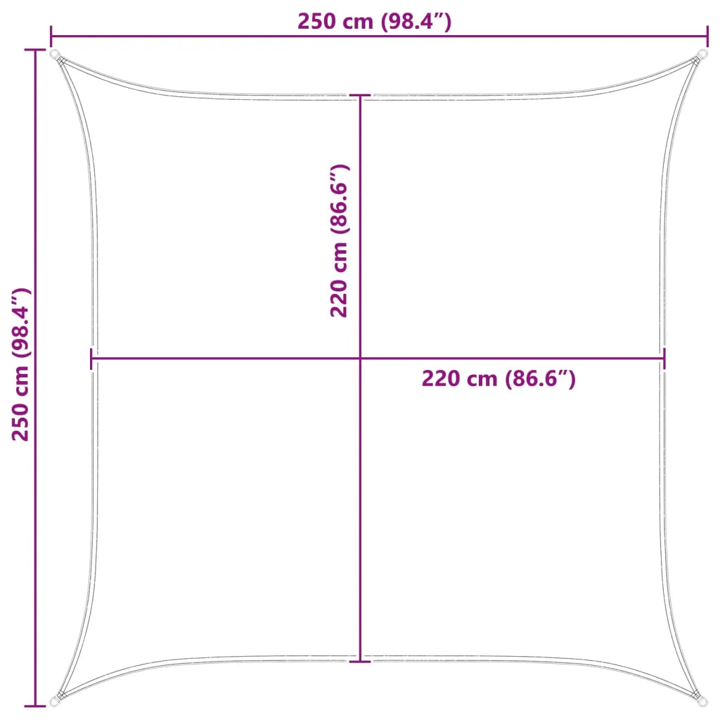 Vela da ombra solare Arancione e Marrone 2,5 x 2,5 m 42030965