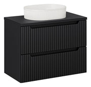 Set mobili bagno 80 cm con piano e lavabo da appoggio Beyond Nova Black 80 x 1401 x 40 cm