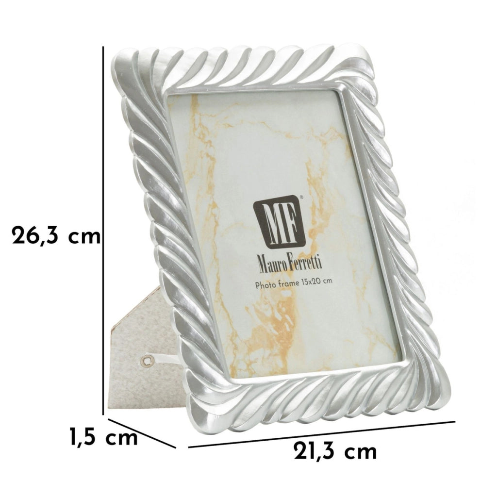 Cornice portafoto Carvy in resina argento 15x20