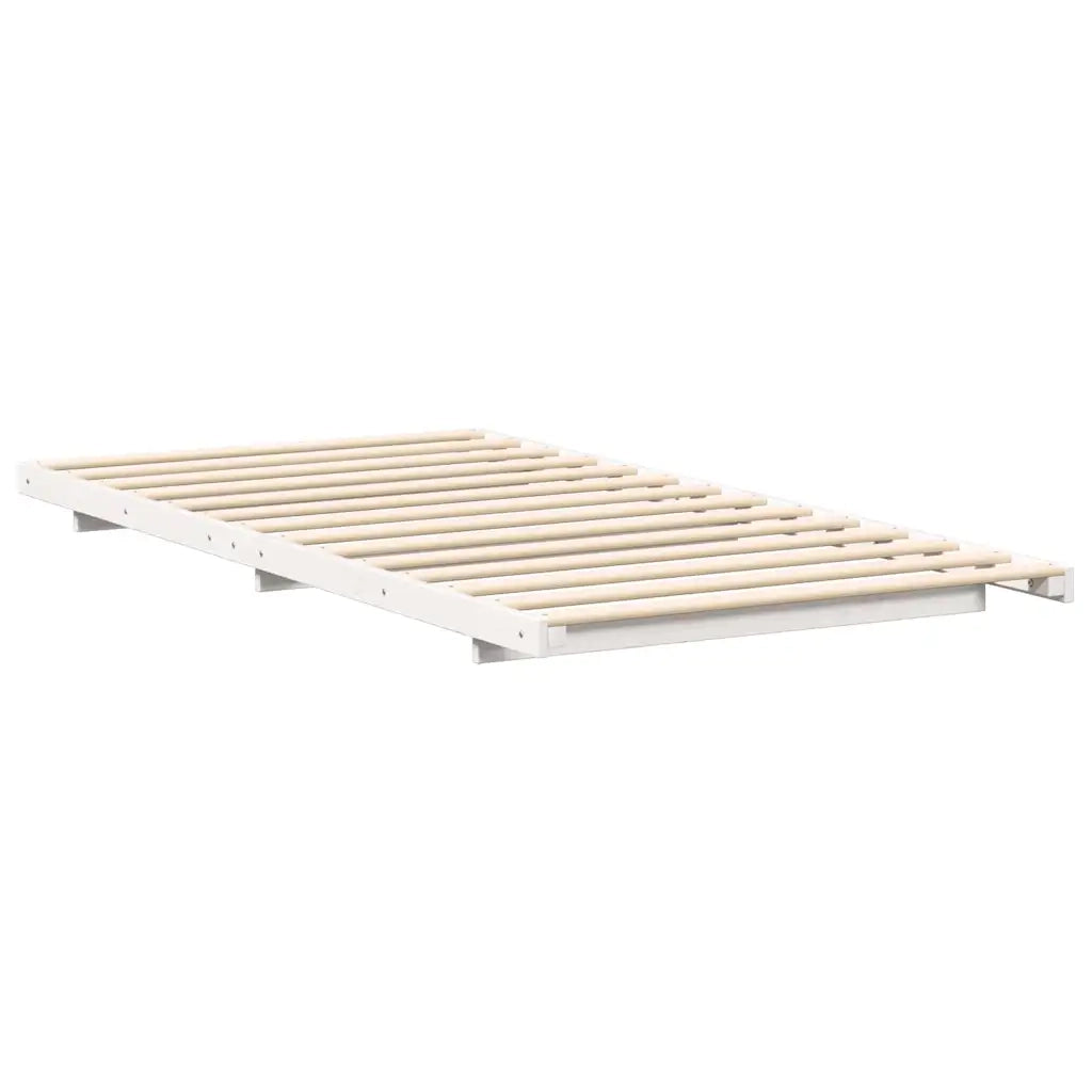 Letto singolo | Letto per adulti | Struttura del letto Bianco 100 x 220 cm Pino massello