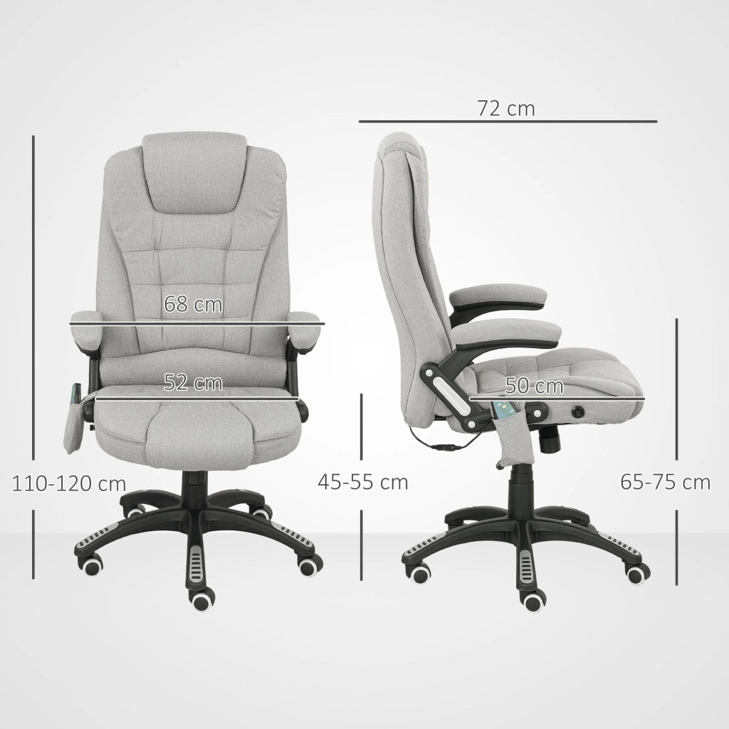 Sedia da ufficio ergonomica con massaggio e riscaldamento ¨C Xylo ¨C schienale reclinabile grigio