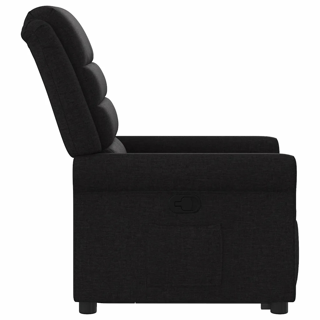 Divano Sedia-Poltrona Alzapersona Reclinabile Nera in Tessuto 379279