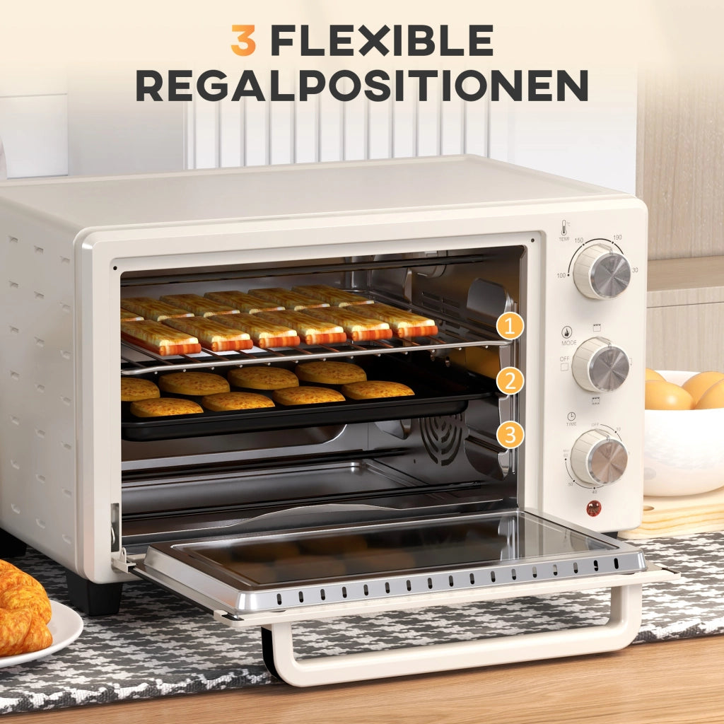 Forno a tostapane 21 litri ¨C zephmum ¨C acciaio inossidabile, vetro, crema
