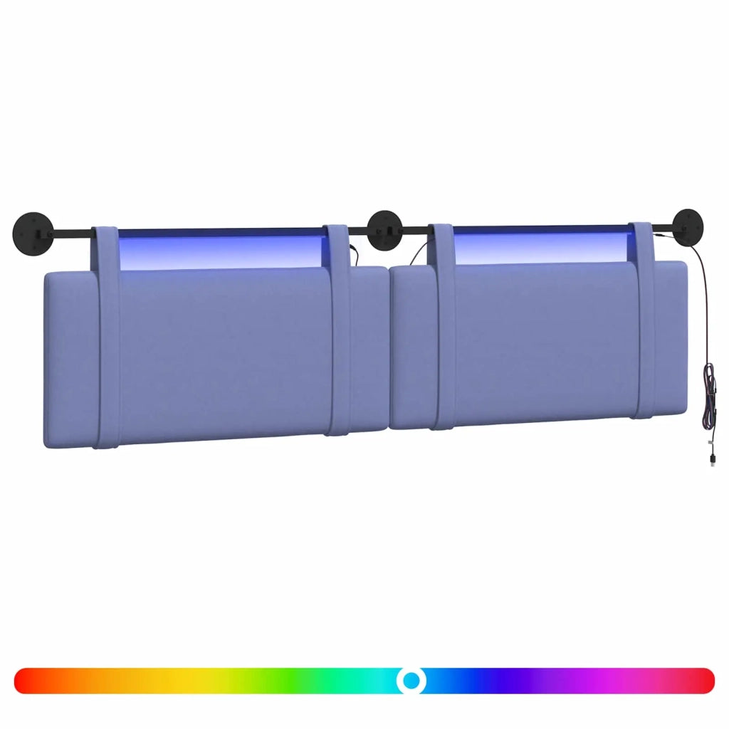 Testiera sospesa Con luce LED Blu jeans Tessuto 3424008