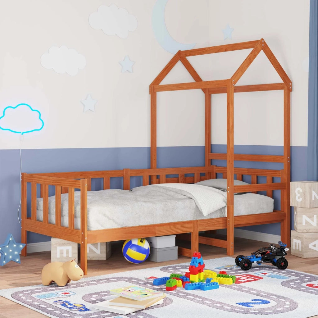 Letto singolo | Letto per adulti | Set di Letto per il Giorno 2 pcs Marrone cerato Pino massello