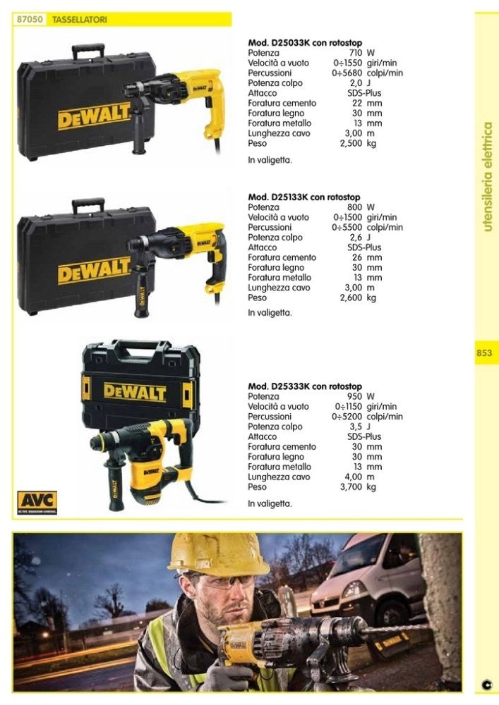 1pz dewalt tassellatore mod. d25123k cod:ferx.18034