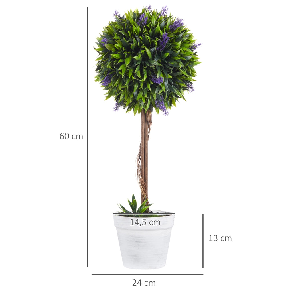 2 Piante Artificiali Lavanda con Vaso ¨C zephmum ¨C Verde 60 cm