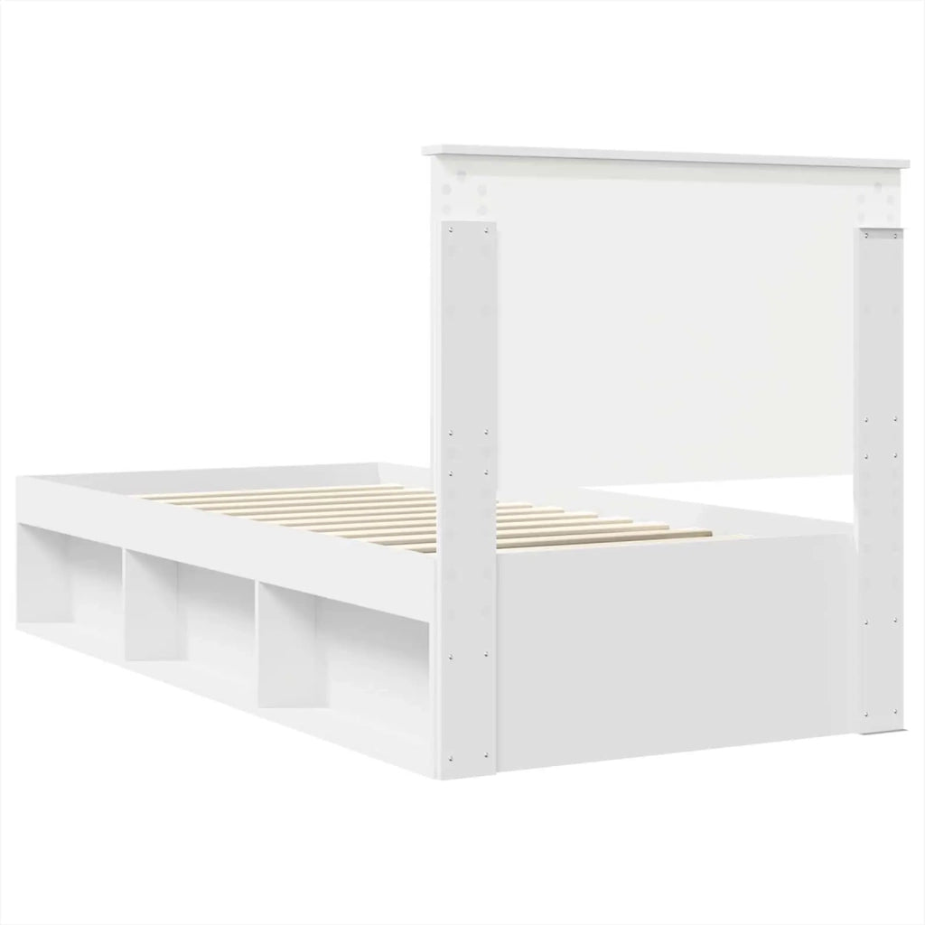 Letto singolo | Letto per adulti | Struttura del letto Bianco 100 x 200 cm Pino massello