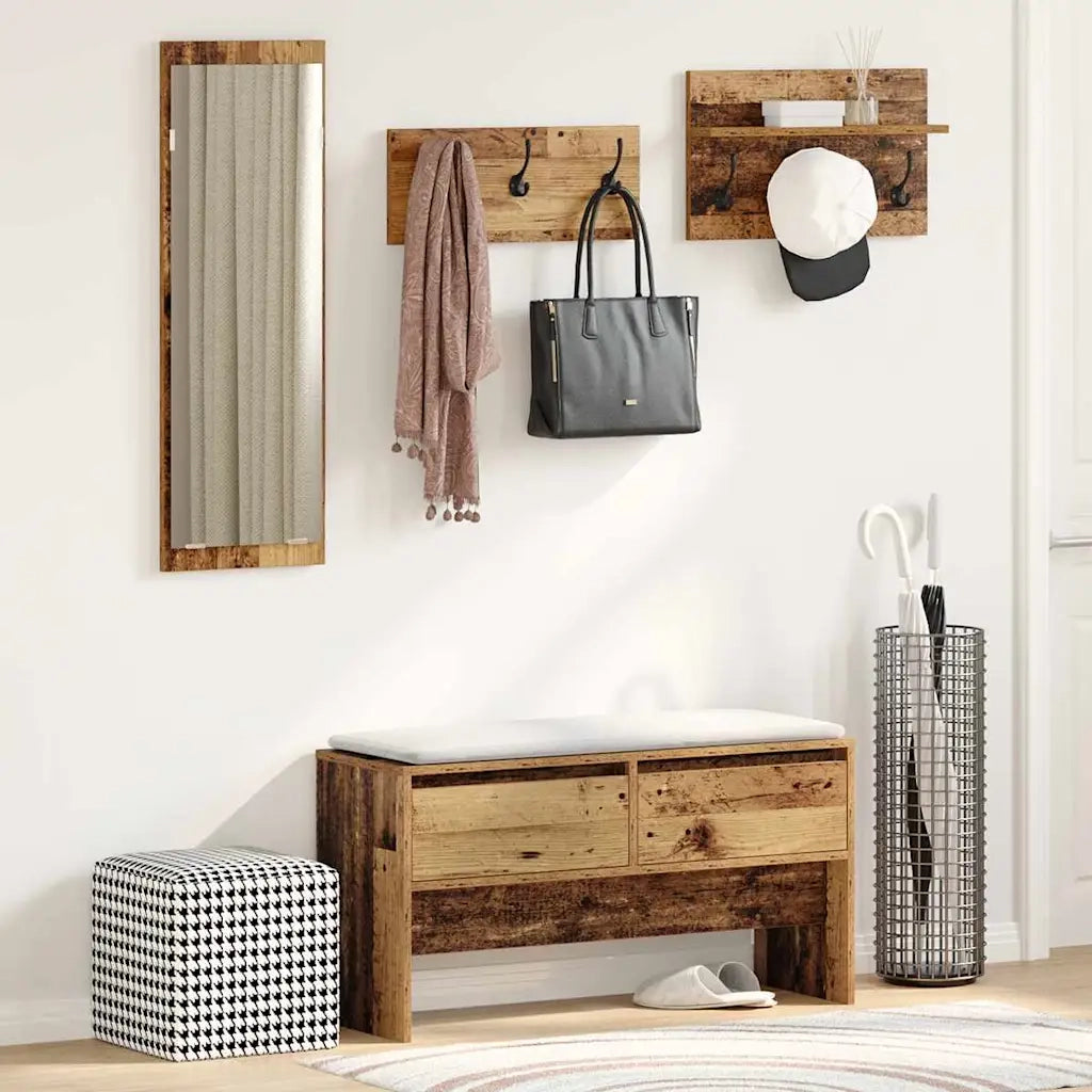 Set mobili da ingresso 4 pz Legno vecchio Legno multistrato