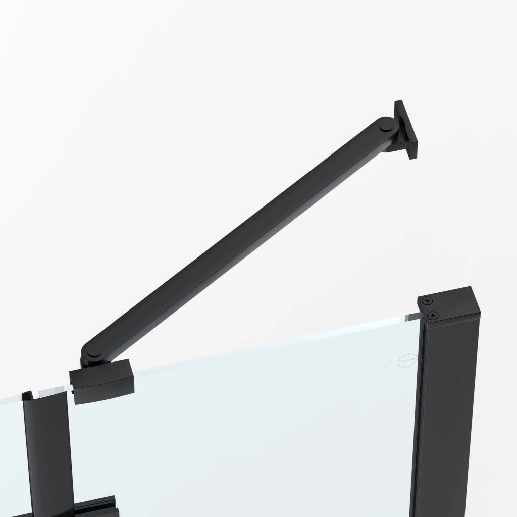 Box doccia 2 lati 100x80 cm fisso + porta un battente H200 cm cristallo 6mm profilo Nero Opaco PIPPO