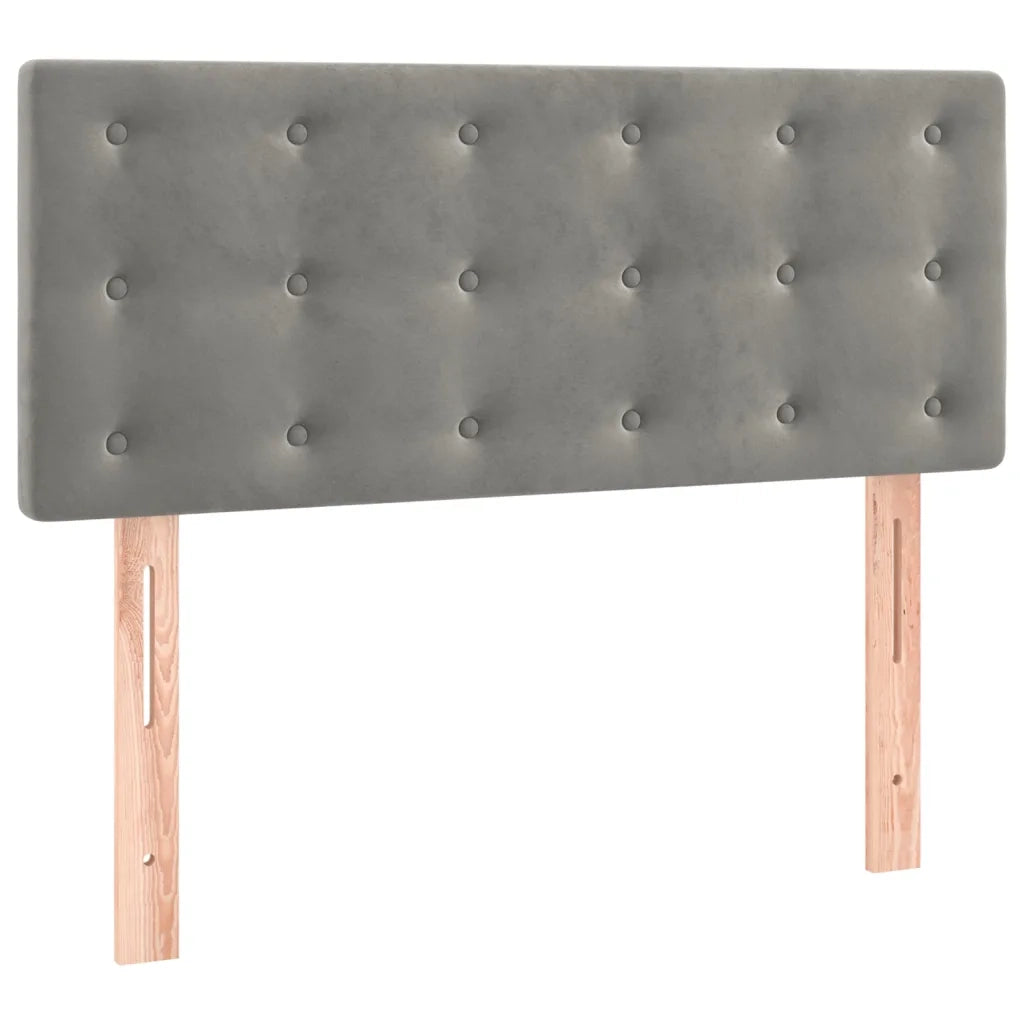 Letto singolo | Letto per adulti | Giroletto a Molle con Materasso Grigio Chiaro 100x200cm Velluto