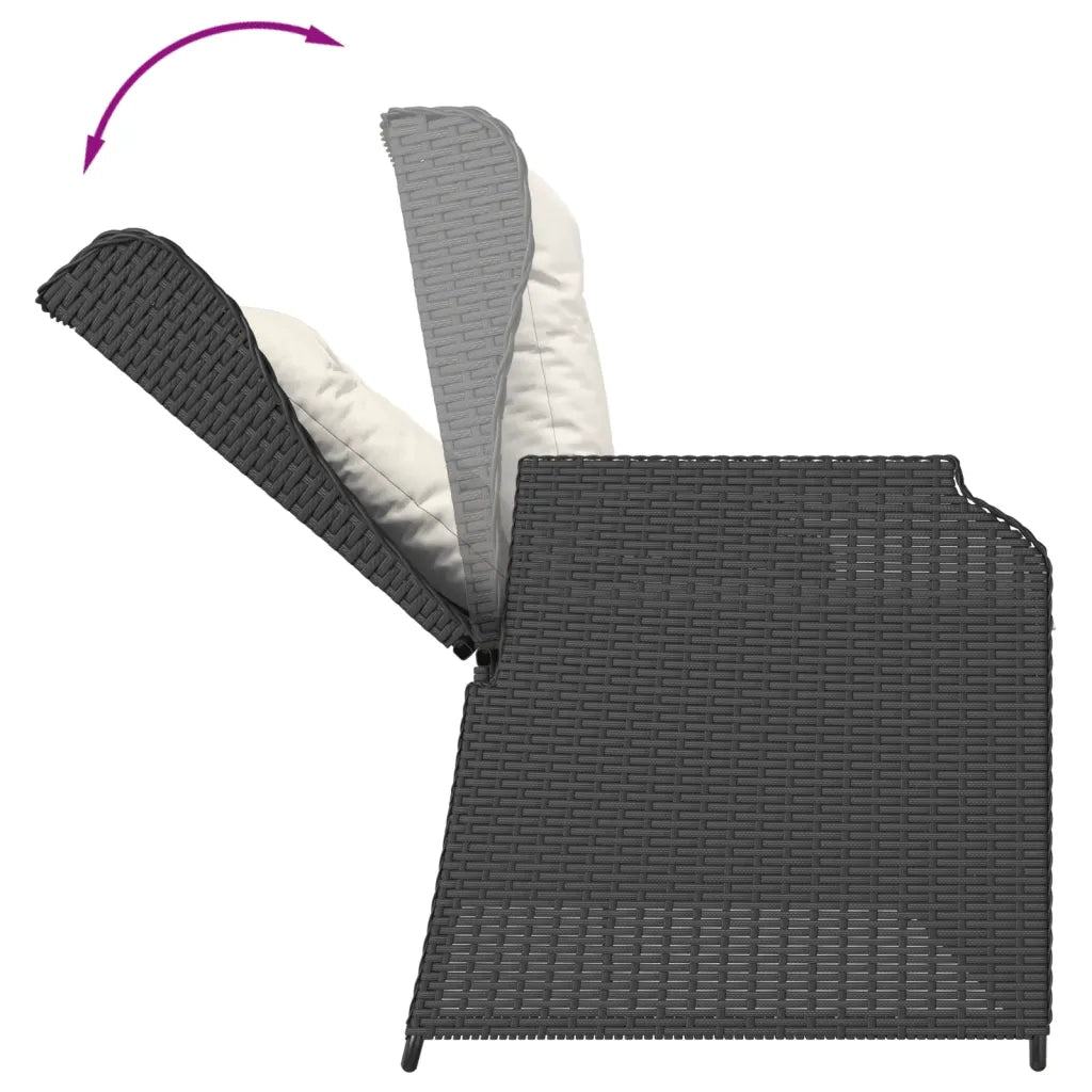 Set Salotto da Giardino con Cuscini 7pz Nero Polyrattan 3262379
