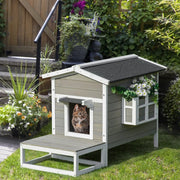 CUCCIA per gatti con terrazza e balcone 115 x 66,5 x 74,7 cm Grigia
