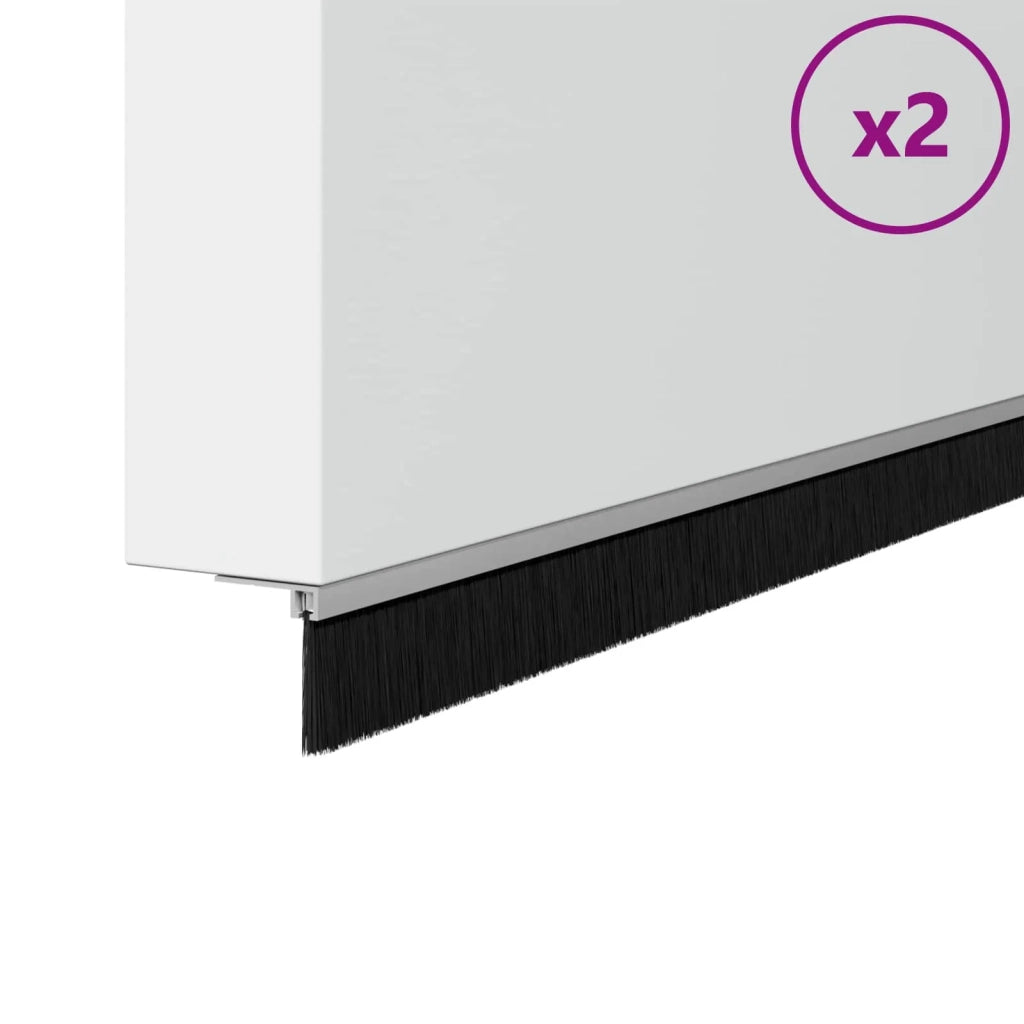 Spazzole per porte autoadesive 2 pz Argento 100 cm CFW4287613