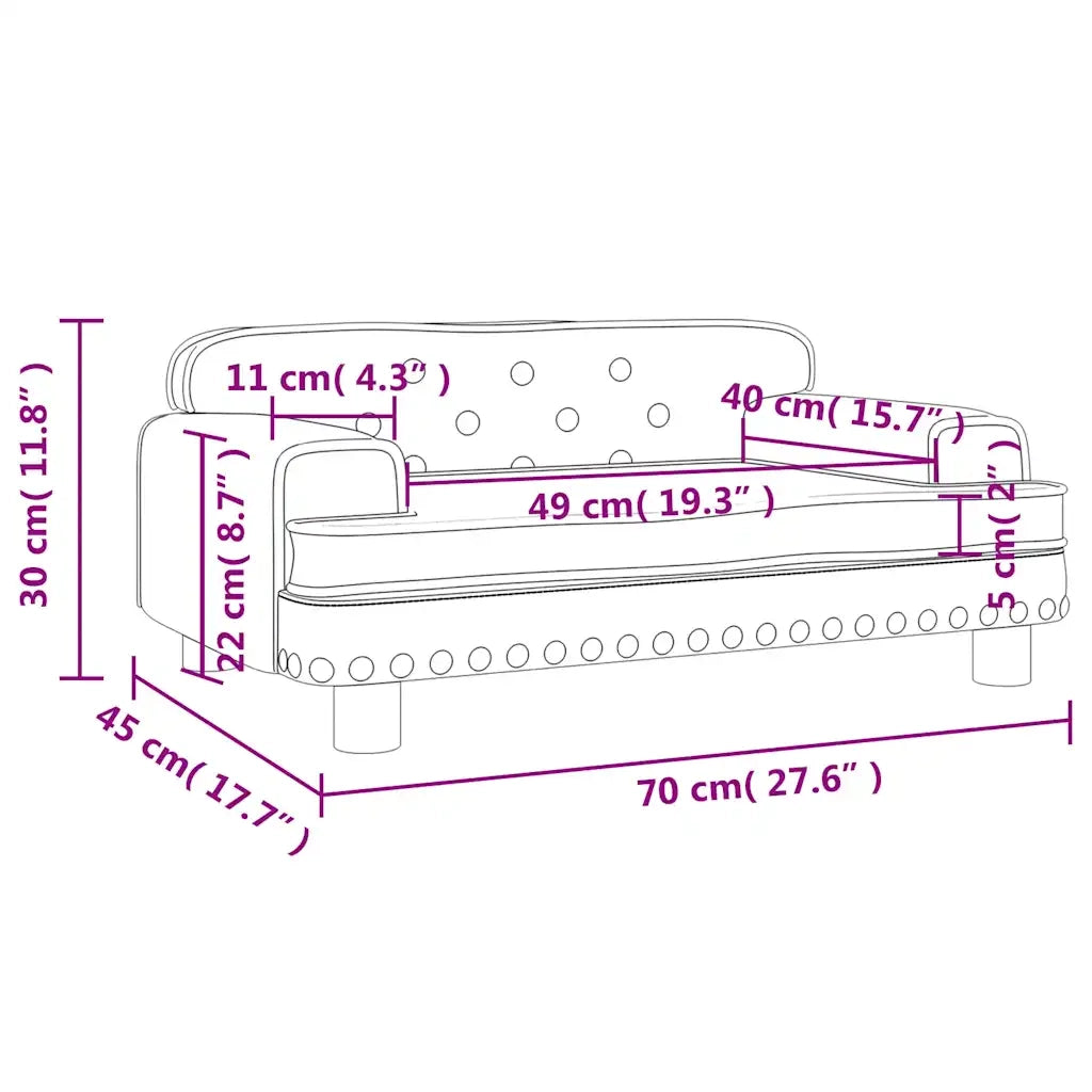 Divano per Bambini-Sofa-Divanetto Crema 70x45x30 cm in Velluto