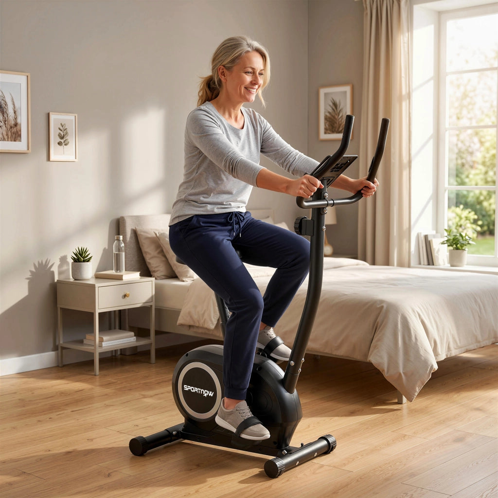 Ciclismo Indoor Bicicletta da Allenamento ¨C Zephmum ¨C Regolabile in Altezza con App e Monitor LCD