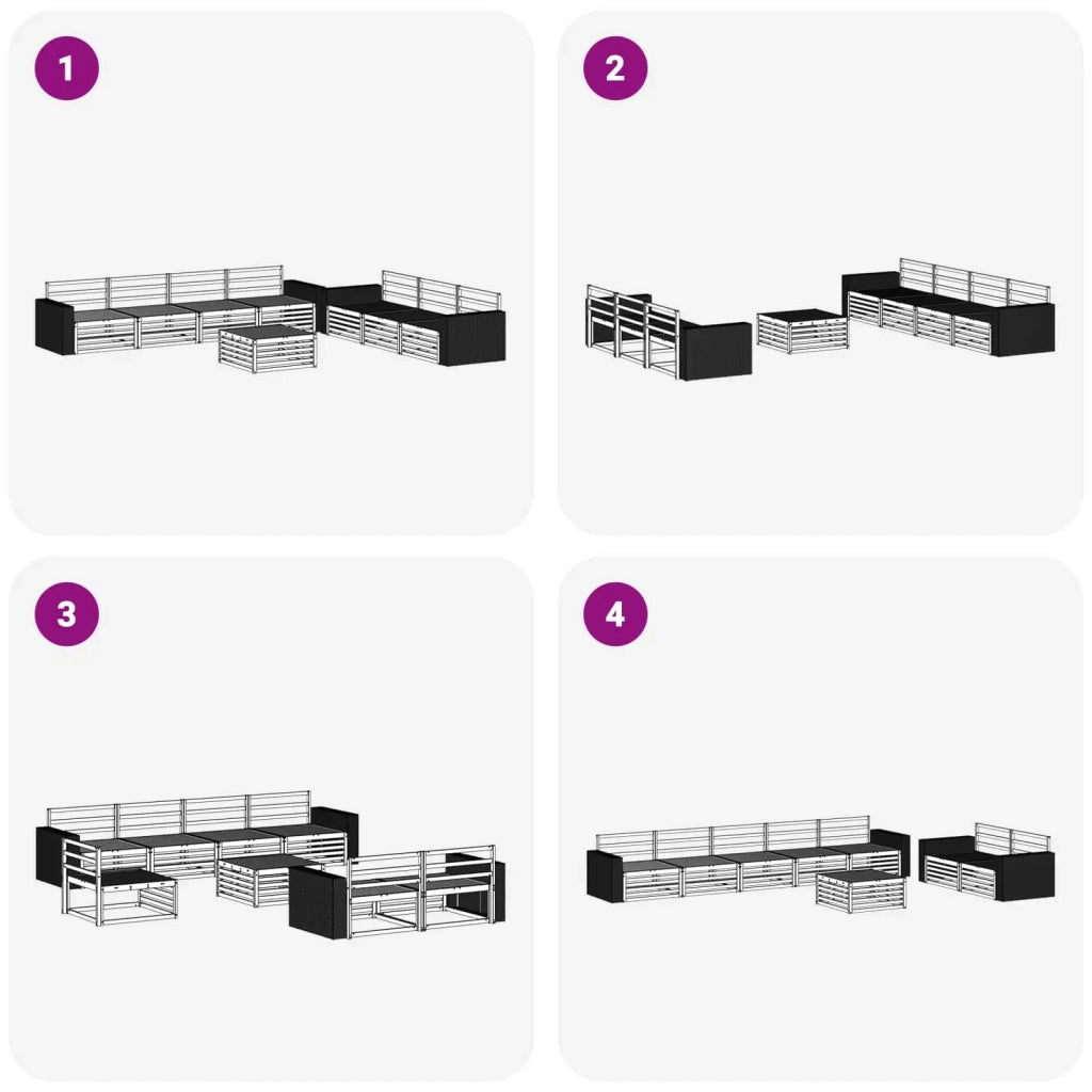Set di divani da esterno 8 pcs Naturale 79 x 79 x 37 cm 3383127