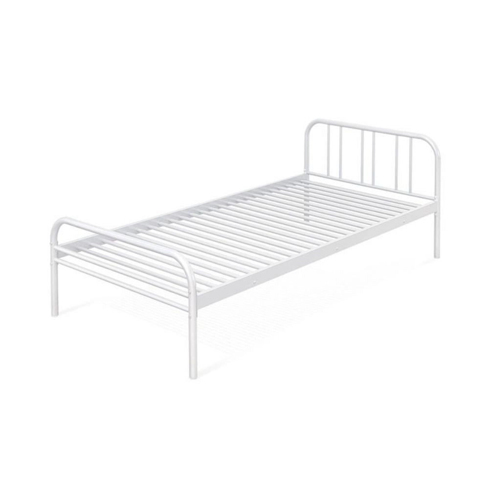 (2c) Letto singolo Genoa in metallo bianco