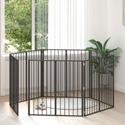 Cancello per cani 6 pcs Nero 100 x 100 cm Acciaio zincato 891991