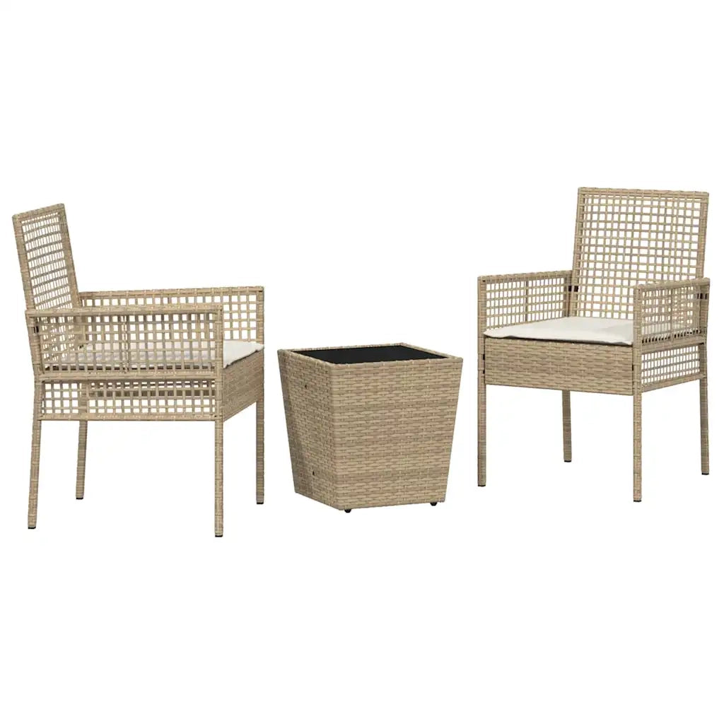 Set Bistro da Giardino 3 pcs Beige polyrattan 3334959