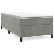 Letto singolo | Letto per adulti | Giroletto a Molle con Materasso Grigio Chiaro 80x200 cm Velluto