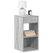 Comodini con Cassetto 2 pz-Set di 2 Tavolino da notte Grigio Sonoma 35x34x66,5 cm