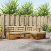 Set di divani da esterno con cuscino 4 pcs Naturale e Beige 3373243