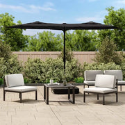 Ombrellone a Doppia Testa Nero 316x145 cm 362967