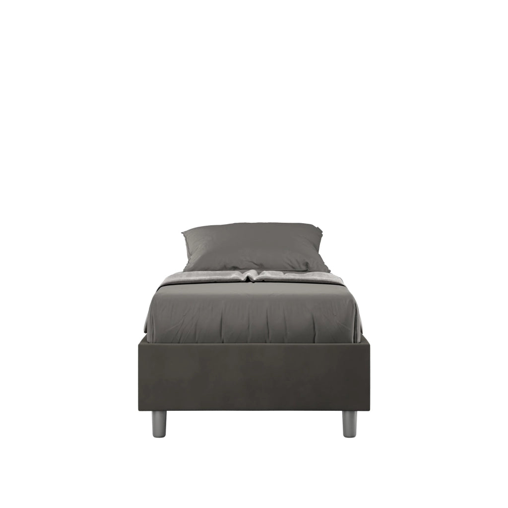 Letto Singolo Sommier 80x210 cm con Rete Azelia Grigio