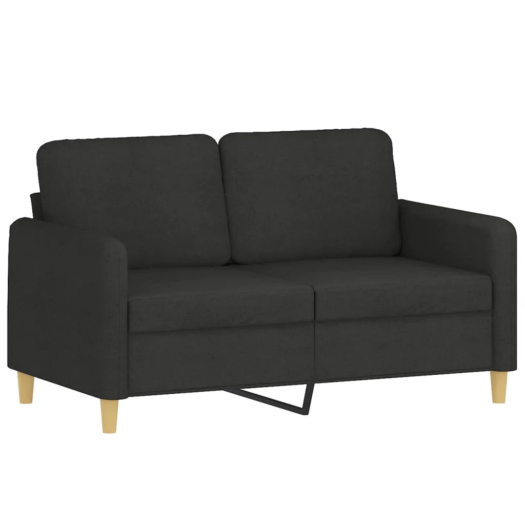 Set di Divani 2 pz con Cuscini Nero in Tessuto 3202090