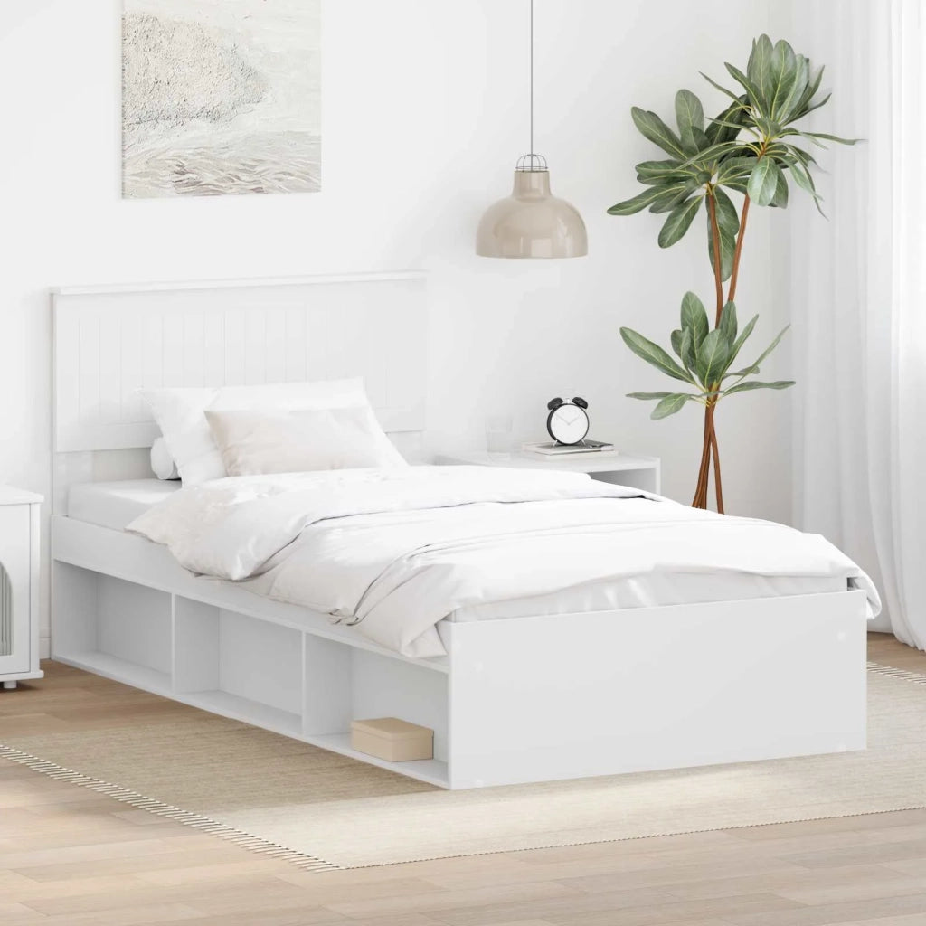 Struttura del letto Bianco 100 x 200 cm Pino massello 3410636