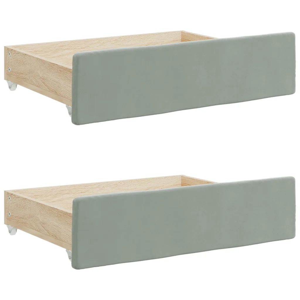Divano letto | Sof¨¤ letto | Letto singolo Estraibile Cassetti Grigio Chiaro 100x200 Velluto