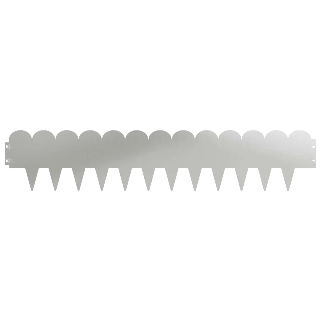 Bordura per Prato 10 pcs 103 x 20 cm Acciaio Argento 8008687