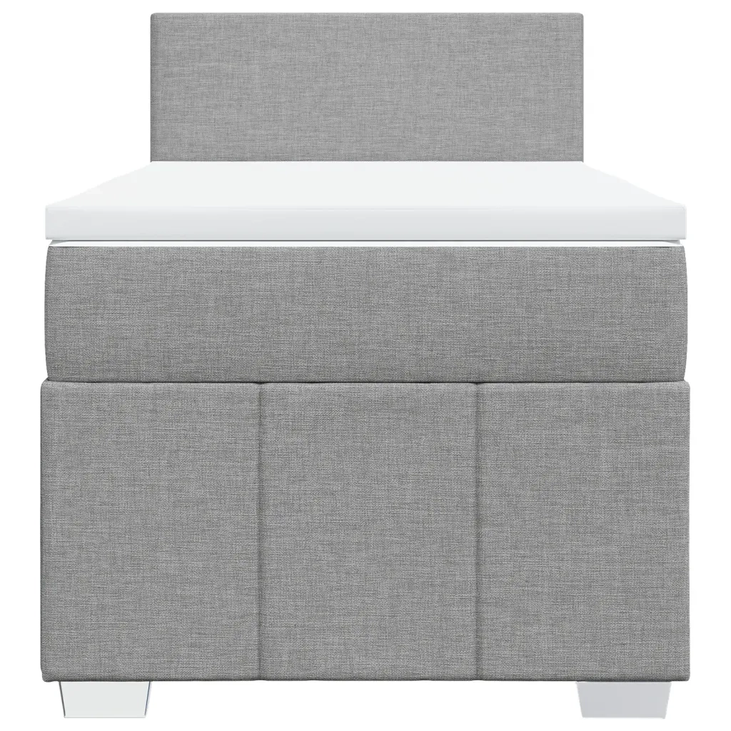 Giroletto a Molle con Materasso Grigio Chiaro 80x200 cm Tessuto