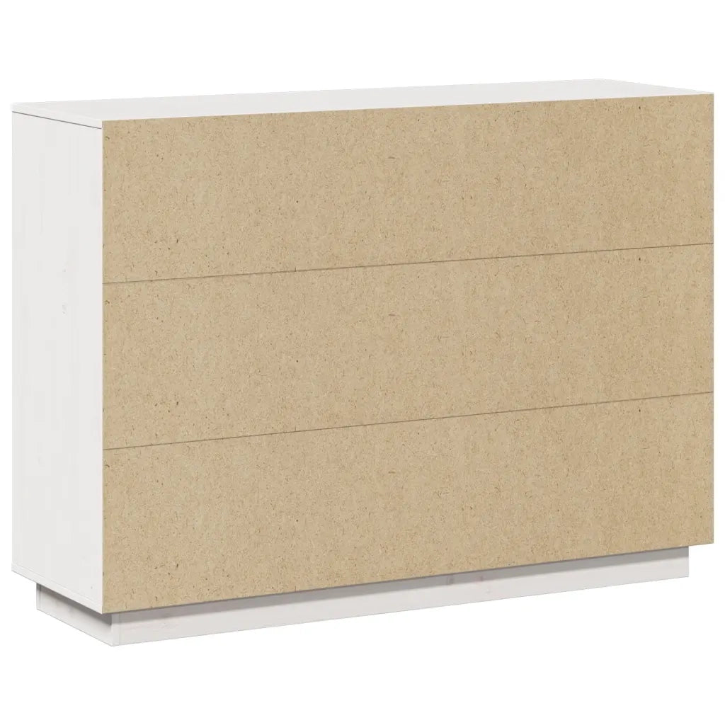 Credenza-Buffet-Armadio da cucina Bianca 110,5x35x80 cm in Legno Massello di Pino