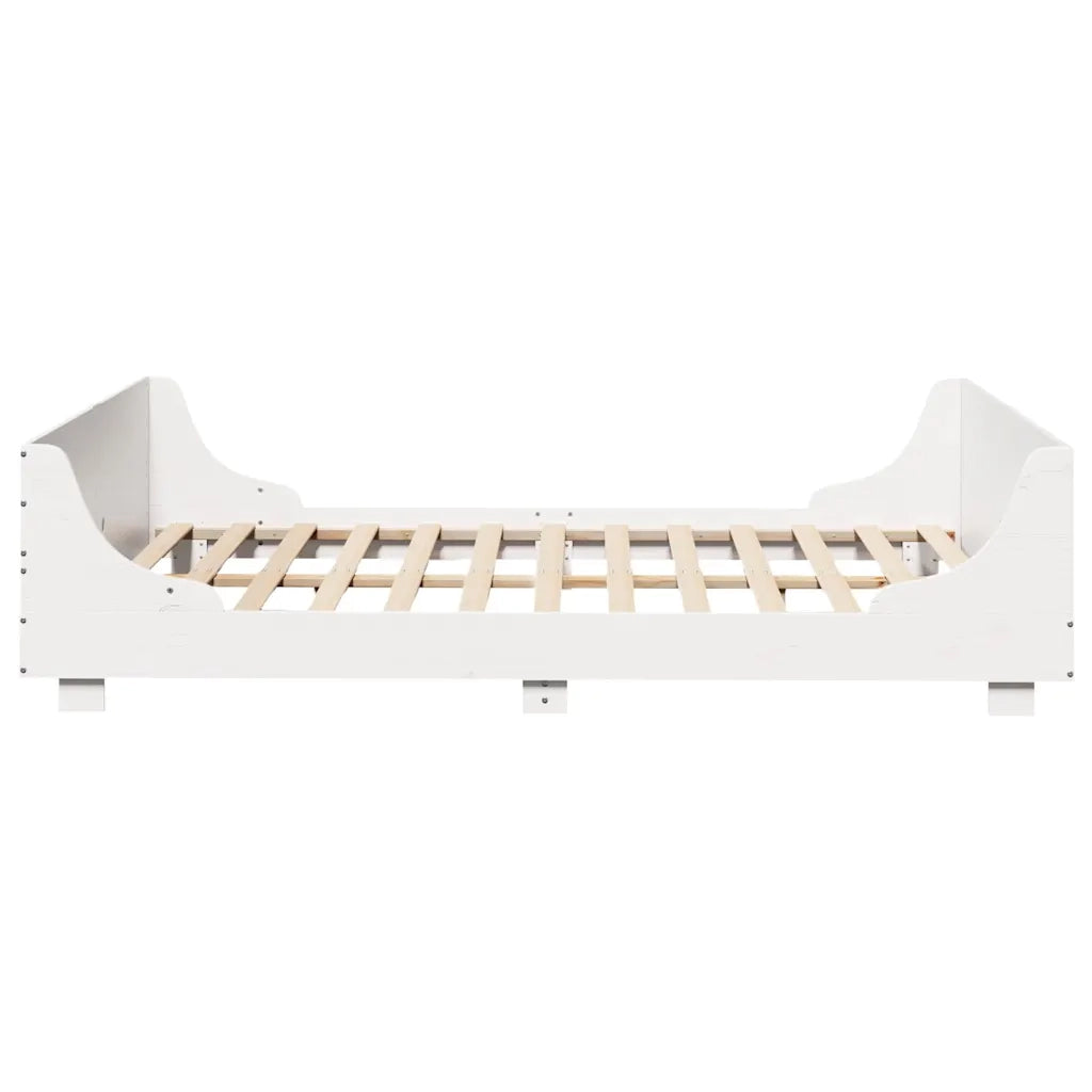 Letto senza Materasso Bianco 140x200 cm Legno Massello di Pino