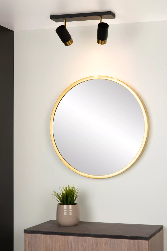 Faretto soffitto doppio nero-oro orientabile GU10 Lucide