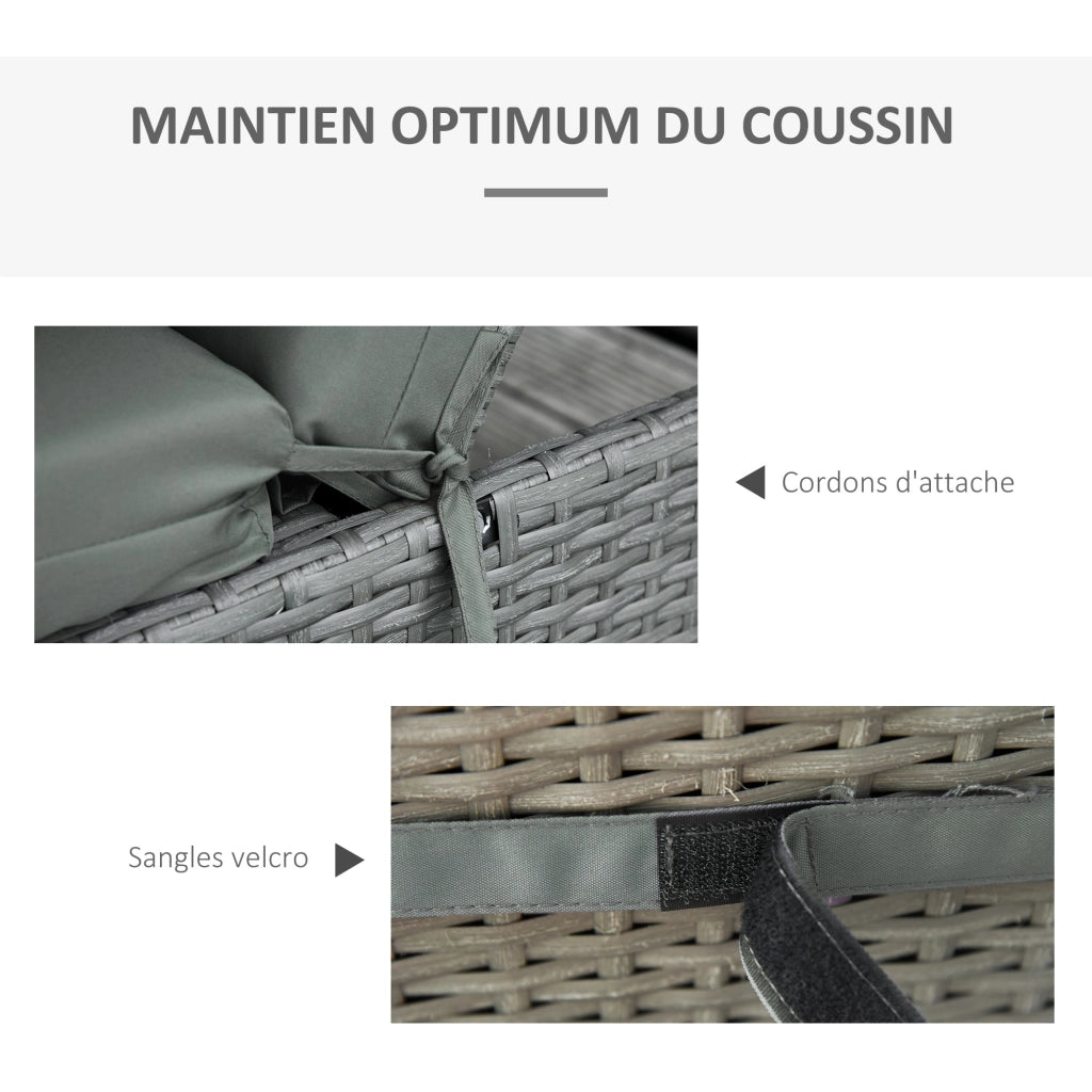 Cuscini per Chaise Longue ¨C Minimal ¨C Grigio Scuro 196x55 cm