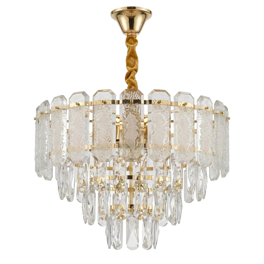 Lampada A Sospensione In Cristallo Swe088-cp 40cm Gold