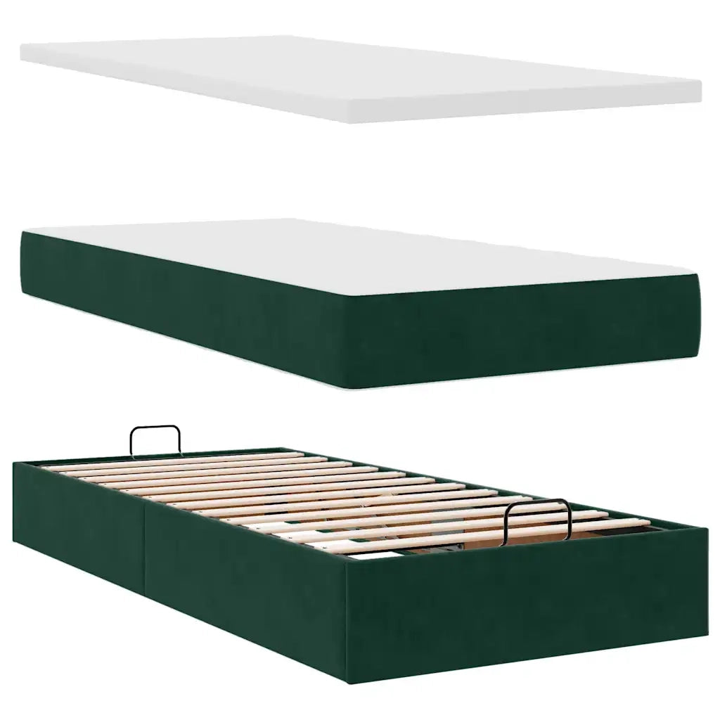 Struttura Letto Pouf con Materassi 160x200 cm Velluto 3312956